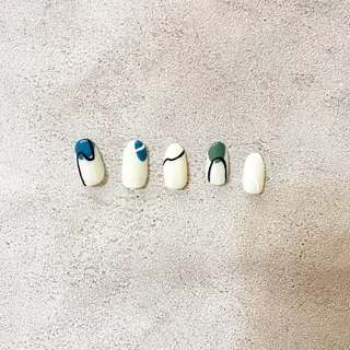 ネイル ゴテゴテ💙ワンホン リオナのネイルデザイン