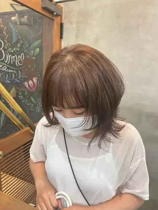 ショート カラー ヘアアレンジ 【ピンク/韓国ヘア/ ヘアセット】亜海のヘアスタイル