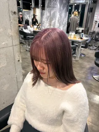 ミディアム カラー ハイトーン 横浜💞ミオのヘアスタイル