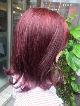ミディアム カラー mana 暖色カラーカットのヘアスタイル