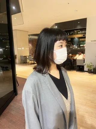 ミディアム カラー マンツーマン 縮毛矯正/マユコのヘアスタイル
