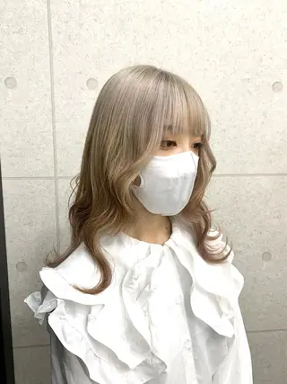 ロング カラー レイヤー ハイトーン 暖色⭐︎KANAKOのヘアスタイル