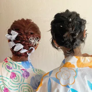 ショート ヘアアレンジ Marina/表参道 /ヘアセット/暖色のヘアスタイル