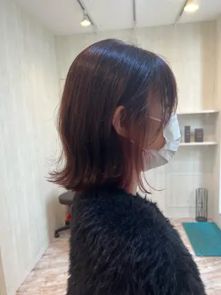 ミディアム カラー 佐藤史哉* 韓国レイヤー赤み除去のヘアスタイル