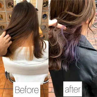 セミロング カラー ✨髪質改善専門店✨ QOLU✨のヘアスタイル