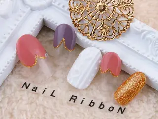 ネイル ネイルリボン 受付スタッフのネイルデザイン