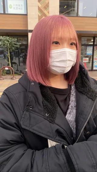 ミディアム カラー 前橋 姫奈のヘアスタイル