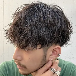 ミディアム パーマ ヘアアレンジ メンズ fifth 石川 凪のヘアスタイル