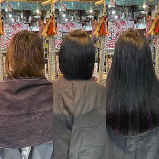 ショート カラー ヘアアレンジ 🌈派手髪エクステ ブレイズ🌈ひろとのヘアスタイル