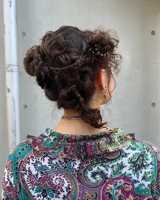 ヘアアレンジ 毛流れセンターパート Sakiのヘアスタイル