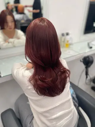 セミロング カラー トレンド暖色ヘア🍒 miu🍒のヘアスタイル