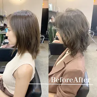 ミディアム カラー 渋谷レイヤーカット❌ 縮毛矯正専門/武田涼のヘアスタイル