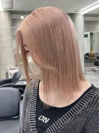 ミディアム azusa/心斎橋/ ハイトーンカラーのヘアスタイル