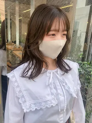 セミロング カラー rii-🩰 トレンドメイクのヘアスタイル