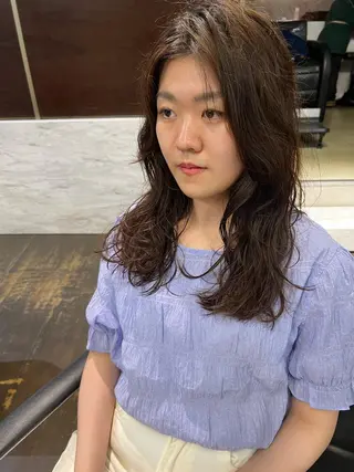 ロング パーマ 松井美樹/似合わせ ガーリー・韓国のヘアスタイル