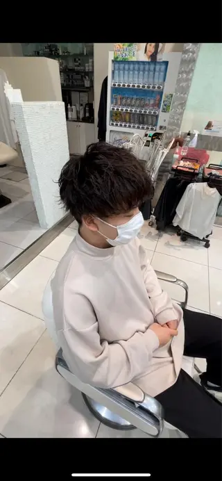 ショート パーマ メンズ メンズパーマ特化 真栄平有希のヘアスタイル