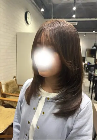セミロング カラー ヘアアレンジ kei/透明感カラー /ベージュ/髪質改善のヘアスタイル