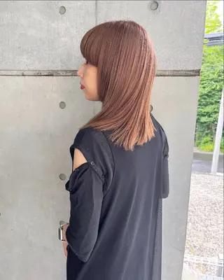 ミディアム 暖色カラー/ピンク カラー/HARUKAのヘアスタイル