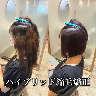 ミディアム カラー パーマ ブリーチ縮毛矯正/ デサキ ショウヘイのヘアスタイル