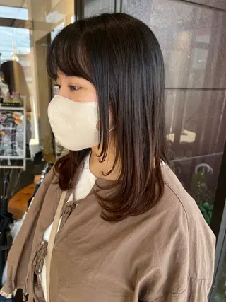 セミロング 赤み消しカラー 🩵かりんのヘアスタイル