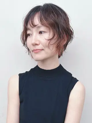 ショート パーマ ボブ/ゆるふわ ボブパーマ/とういのヘアスタイル