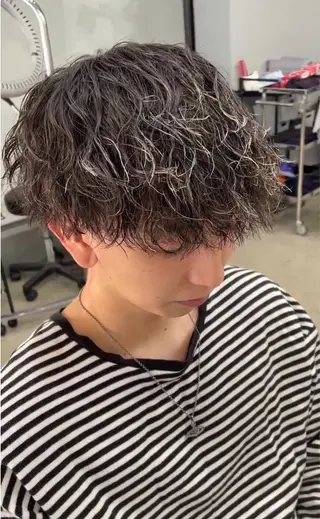 ショート カラー パーマ メンズ専門サロン wokeのヘアスタイル