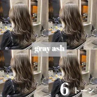 セミロング カラー 透明感カラー🌿 グレージュ🐺陽介のヘアスタイル