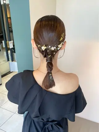 セミロング ヘアアレンジ ヘアセット ✴︎Mai✴︎銀座のヘアスタイル