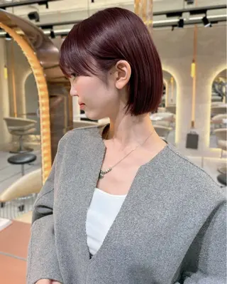 ショート カラー 縮毛矯正・似合わせ タナカ レイヤのヘアスタイル
