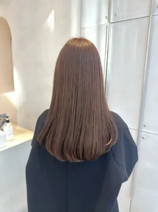 セミロング カラー ミオ💎ショート 透ける暗髪のヘアスタイル