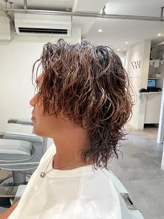 ミディアム パーマ メンズ Men's NAM 八角のヘアスタイル