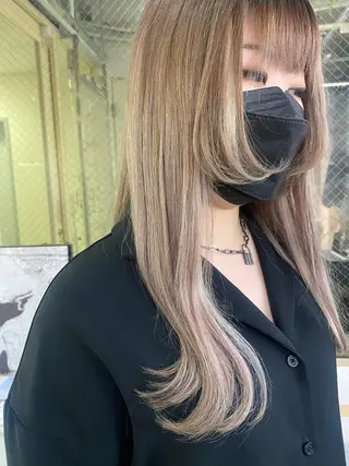 ロング ハイトーン&髪質改善 ＆韓国エクステ🤎のヘアスタイル