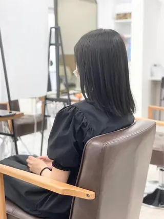 ミディアム カラー ハイライト&曲がる 縮毛矯正特化 玉置のヘアスタイル