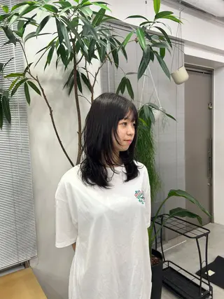 ミディアム 櫻木李紗/暖色カラー 透明感カラーのヘアスタイル