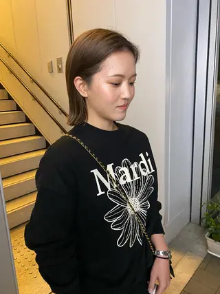 ミディアム 福島 立也のヘアスタイル