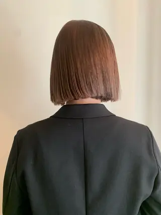 ミディアム カラー 落合希 Olivebeigeのヘアスタイル