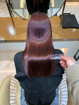 ロング カラー パーマ ✨美髪矯正×髪質改善 🍎カイト🍎渋谷のヘアスタイル