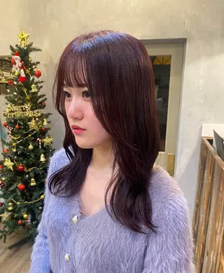 カラー 似合わせレイヤー、 透けカラー/杉本花のヘアスタイル