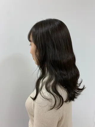 ロング カラー 顔まわりカット✄ ベージュカラー🧸のヘアスタイル