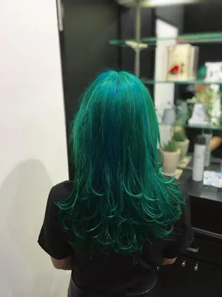ロング カラー パーマ ヘアアレンジ ジユン 지윤のヘアスタイル