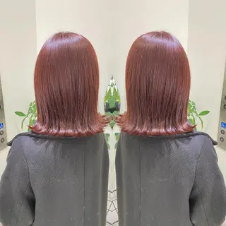 ミディアム カラー ✨髪質改善/顔周りカ ット/縮毛矯正✨三隅のヘアスタイル