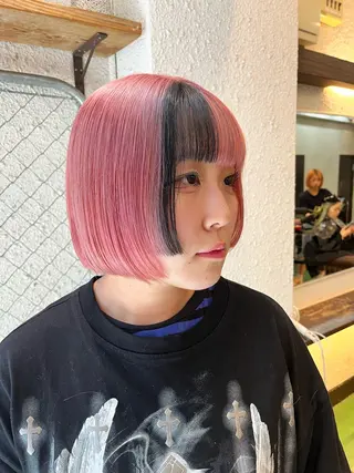 ミディアム カラー ハイトーンを育てる ブリーチカラー/牧原のヘアスタイル