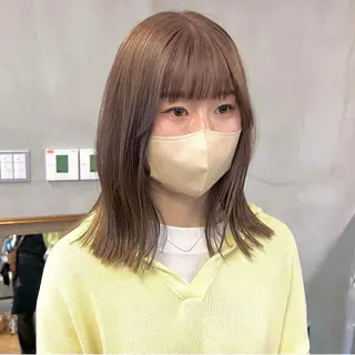 ミディアム カラー パーマ ヘアアレンジ メンズ キッズ ネイル マツエク・マツパ アイブロウ 前川 朋香のヘアスタイル