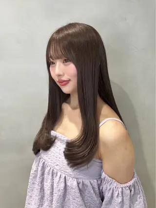 セミロング カラー ヘアアレンジ GLROW大宮所属・大宮🎨高明度/カラ ー/髪質改善/ハルのヘアスタイル