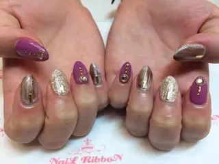 ネイル ネイルリボン 受付スタッフのネイルデザイン