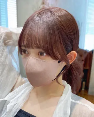 ミディアム カラー 顔まわりカット🌟 くびれヘア/寺門遥輝のヘアスタイル