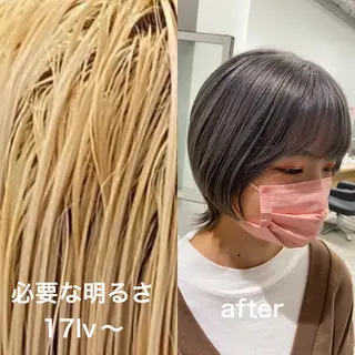 ミディアム カラー ハイトーンヘア/ 島崎　タクミのヘアスタイル