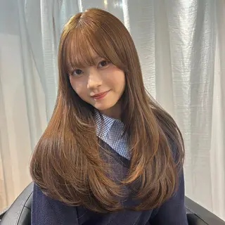 ロング ゆうめ 透明感カラー /韓国風レイヤーのヘアスタイル