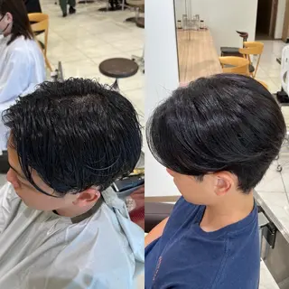 ショート パーマ メンズ メンズ毛流れ 縮毛特化/土屋丈のヘアスタイル