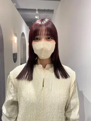 セミロング カラー ヘアアレンジ satsuki 暖色・ブラウンカラーのヘアスタイル